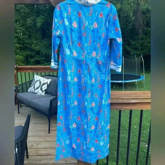 Nicoblu Blue Coral kaftan tunic dress size Large - Picture 5 of 5